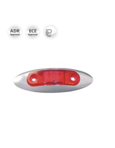 GALIBO TRASERO LED 12V ROJO REFERENCIA 22322RK CON MARCO CROMADO 2