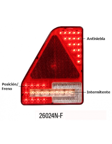 PILOTO TRASERO LED 12/24V IZQUIERDO ANTINIEBLA REFERENCIA 26024N-F