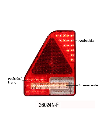 PILOTO TRASERO LED 12/24V IZQUIERDO ANTINIEBLA REFERENCIA 26024N-F