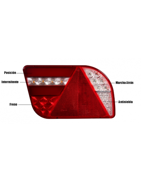 PILOTO TRASERO LED GLO TRAC 12/24V IZQUIERDO REFERENCIA 26039LH