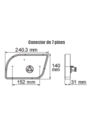 PILOTO TRASERO LED GLO TRAC 12/24V IZQUIERDO 7 PIN REFERENCIA 26039PLH
