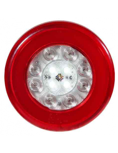 Round LED rear light (position, rear fog and reverse) for truck and trailer
