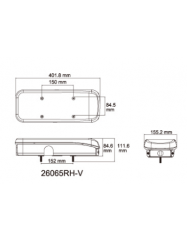PILOTO TRASERO LED GLO TRAC 12/24V DERECHO 7en1 26065PRH-V
