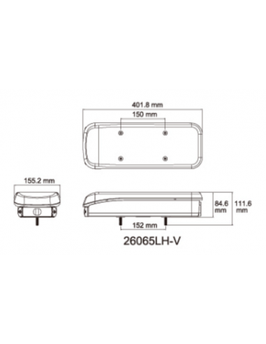 PILOTO TRASERO LED GLO TRAC 12/24V IZQUIERDO 8en1 26065NPLH-V