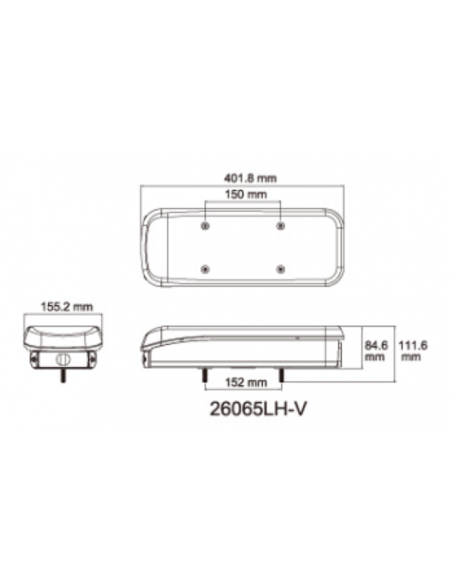 PILOTO TRASERO LED GLO TRAC 12/24V IZQUIERDO 8en1 26065NPLH-V