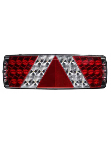 LED rear light for trailer or truck with reflective triangle, 7 functions