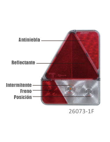 PILOTO TRASERO LED 12V IZQUIERDO ANTINIEBLA REFERENCIA 26073-1F