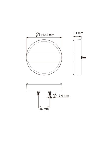 PILOTO TRASERO LED REDONDO 12/24V TRES FUNCIONES REFERENCIA 26027V
