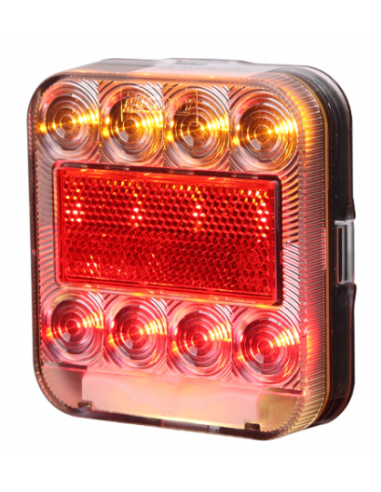 PILOTO TRASERO LED 12V CON LUZ MATRÍCULA 4 PIN CABLE 4M 26074L-1MP-4M