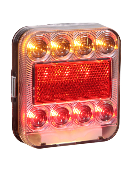 PILOTO TRASERO LED 12V CON LUZ MATRÍCULA 4 PIN CABLE 4M 26074L-1MP-4M
