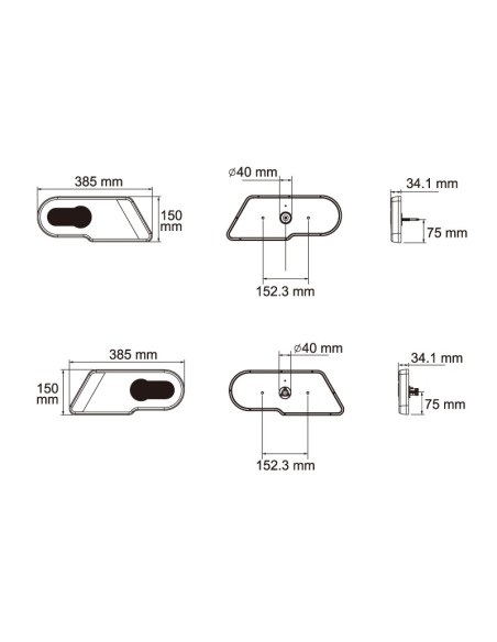 PILOTO TRASERO LED GLO TRAC 12/24V 7 PIN DERECHO REFERENCIA 26032PRH