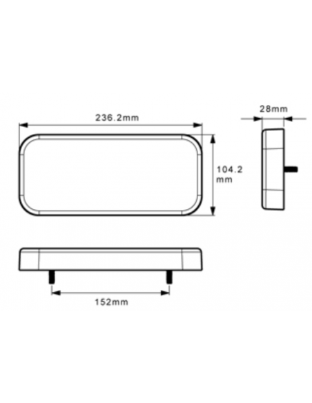PILOTO TRASERO LED GLO TRAC 12/24V HORIZONTAL VERTICAL 26089-V