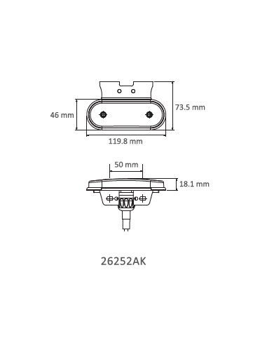 GALIBO LATERAL LED 24V AMBAR CON SOPORTE REFERENCIA 26252AK