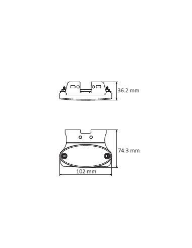 GALIBO TRASERO LED 12/24V ROJO CON SOPORTE Y PRS 26258RK-V