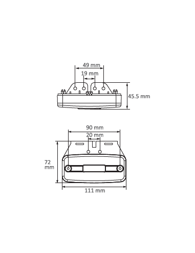 GALIBO DELANTERO LED 12/24V BLANCO SIN SOPORTE REFERENCIA 26261C-V