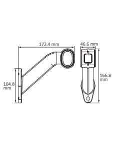 PILOTO ANCHURA LED CURVO 24V DERECHO CON PRS REFERENCIA 26550-2R 2