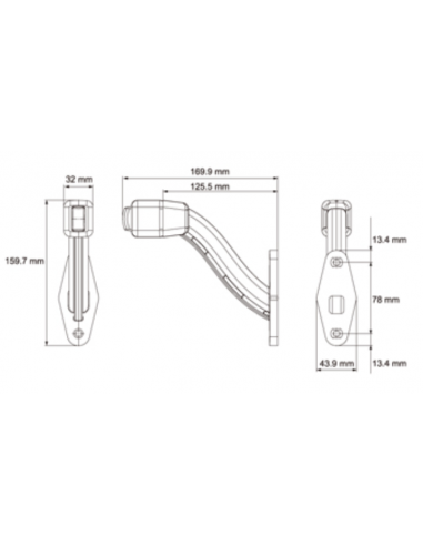 PILOTO ANCHURA LED 12/24V LARGO CURVO 3 en 1 REFERENCIA 26558V