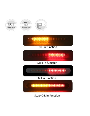 PILOTO TRASERO LED 12/24V BLANCO MULTIFUNCIÓN SECUENCIAL 26154SCAR-V