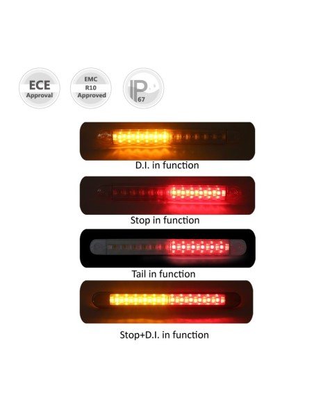 PILOTO TRASERO LED 12/24V BLANCO MULTIFUNCIÓN SECUENCIAL 26154SCAR-V