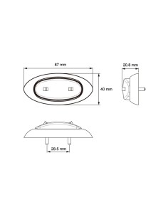 GALIBO TRASERO LED 12/24V ROJO REFERENCIA 26265RK-BV 2