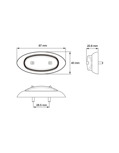 GALIBO TRASERO LED 12/24V ROJO REFERENCIA 26265RK-BV