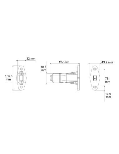PILOTO ANCHURA LED 12/24V CORTO RECTO 3 en 1 REFERENCIA 26558-1V