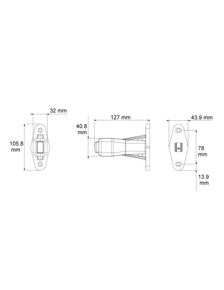 LED END OUTLINE MARKER LAMP 12/24V SHORT STRAIGHT