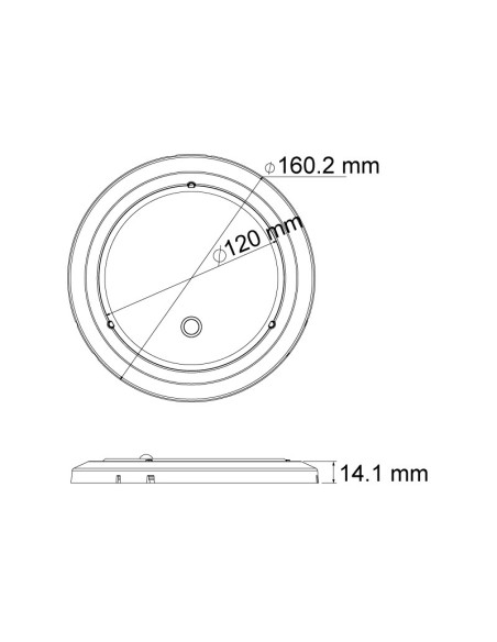 PLAFON INTERIOR LED 12/24V SIN ARO CON PIR REFERENCIA 22777CP-V