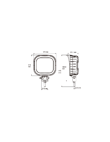 FARO TRABAJO LED RECTANGULAR 9/32V 2160LUMENES 22W REFERENCIA 22807