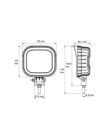 FARO TRABAJO LED RECTANGULAR 9/32V 2160 LUM 22W REFERENCIA 22807ADR