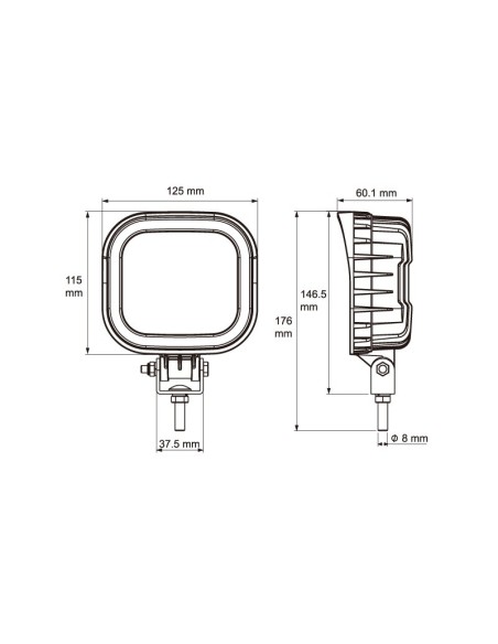 FARO TRABAJO LED RECTANGULAR 9/32V 2160 LUM 22W REFERENCIA 22807ADR