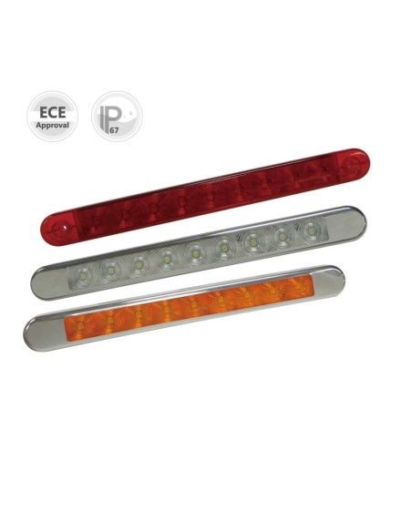 PILOTO TRASERO LED 12/24V 3 LUZ DE FRENO CABLE 3M REFERENCIA 26154NR-V