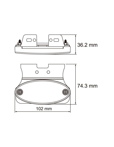 GALIBO LATERAL LED 12/24V AMBAR CON SOPORTE Y PRS 26258AK-V-30CM