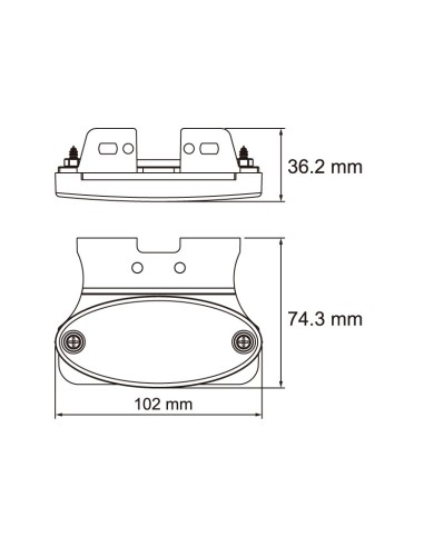GALIBO LATERAL LED 12/24V AMBAR CON SOPORTE 26258AK-V-50CM