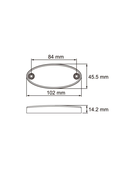GALIBO LATERAL LED 12/24V AMBAR CON SOPORTE 26258AK-V-50CM