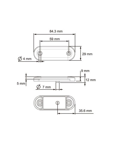 GALIBO DELANTERO LED 12/24V BLANCO SIN MARCO REFERENCIA 26260C-V