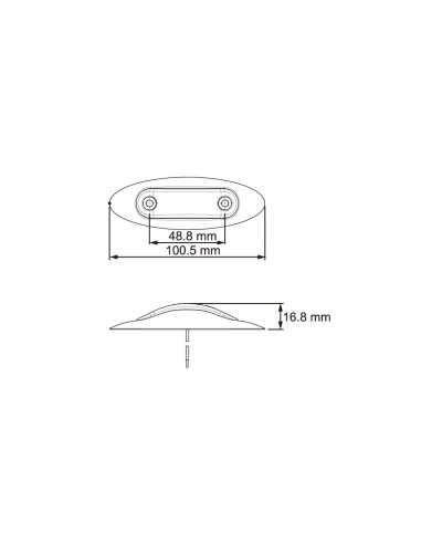 GALIBO DELANTERO LED 12V BLANCO REFERENCIA 22322CK CON MARCO CROMADO