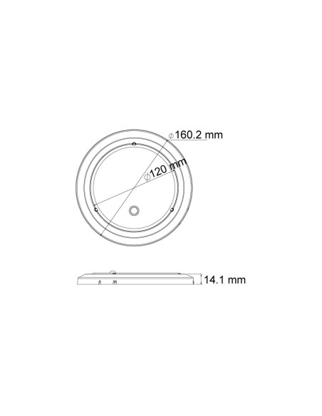 PLAFON INTERIOR LED 12/24V SIN ARO SIN PIR REFERENCIA 22777C-V
