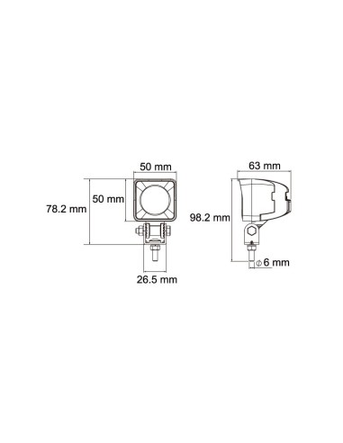 FARO DE TRABAJO LED 9/32V RECTANGULAR 800LUM 12W REFERENCIA 22819