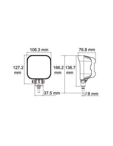 FARO DE TRABAJO LED 9/32V 3200LUM 42W CUADRADO REFERENCIA 22820B