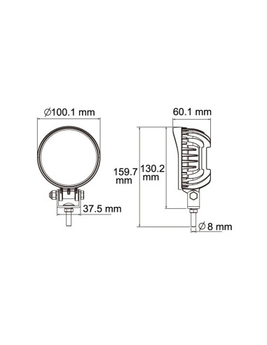 FLOOD BEAM LED WORK LAMP 9/32V 1440LUM 19W