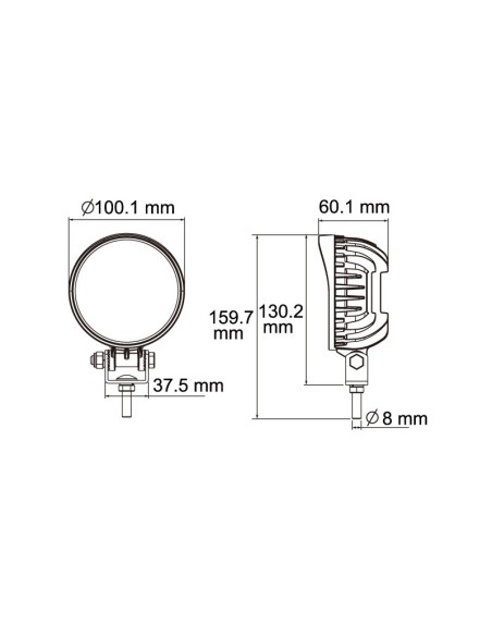 FLOOD BEAM LED WORK LAMP 9/32V 1440LUM 19W