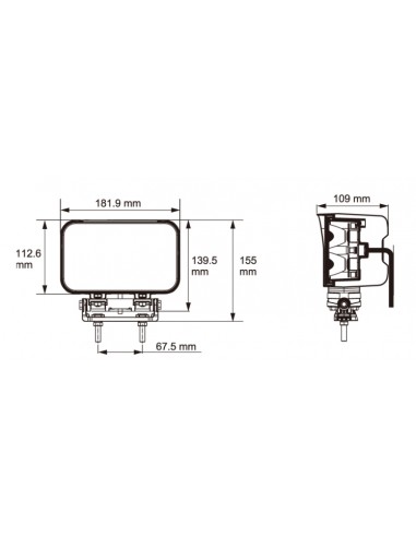 FARO DE TRABAJO LED 9/32V RECTANGULAR 6100LUM 59W REFERENCIA 22816N