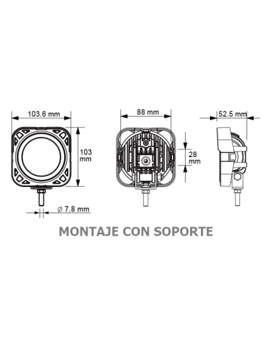 FARO DE TRABAJO LED 9/32V 2en1 6 LED 1440LUM 19W REFERENCIA 22853