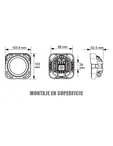 FARO DE TRABAJO LED 9/32V 2en1 6 LED 1440LUM 19W REFERENCIA 22853
