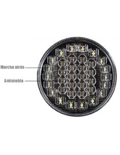 Round LED rear light 12V / 24V with fog and reverse light 2