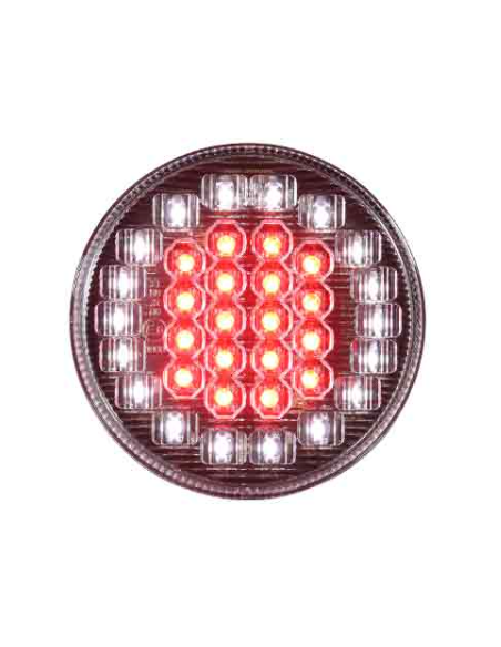 Piloto trasero LED redondo 12V / 24V con antiniebla y marcha atrás